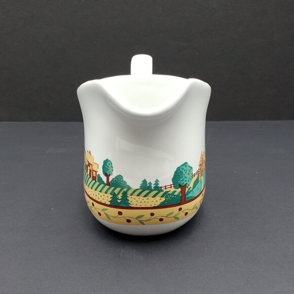 Corelle Coordinates Landscape Gravy Boat Corning Country Farm Scene Sauce Server - Picture 4 of 8